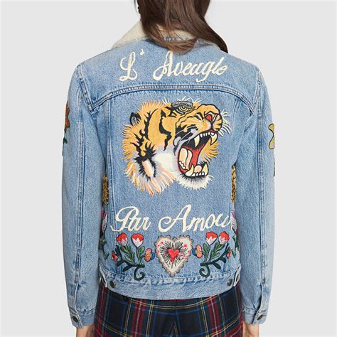 gucci denim jacket for sale|Gucci denim jacket women.